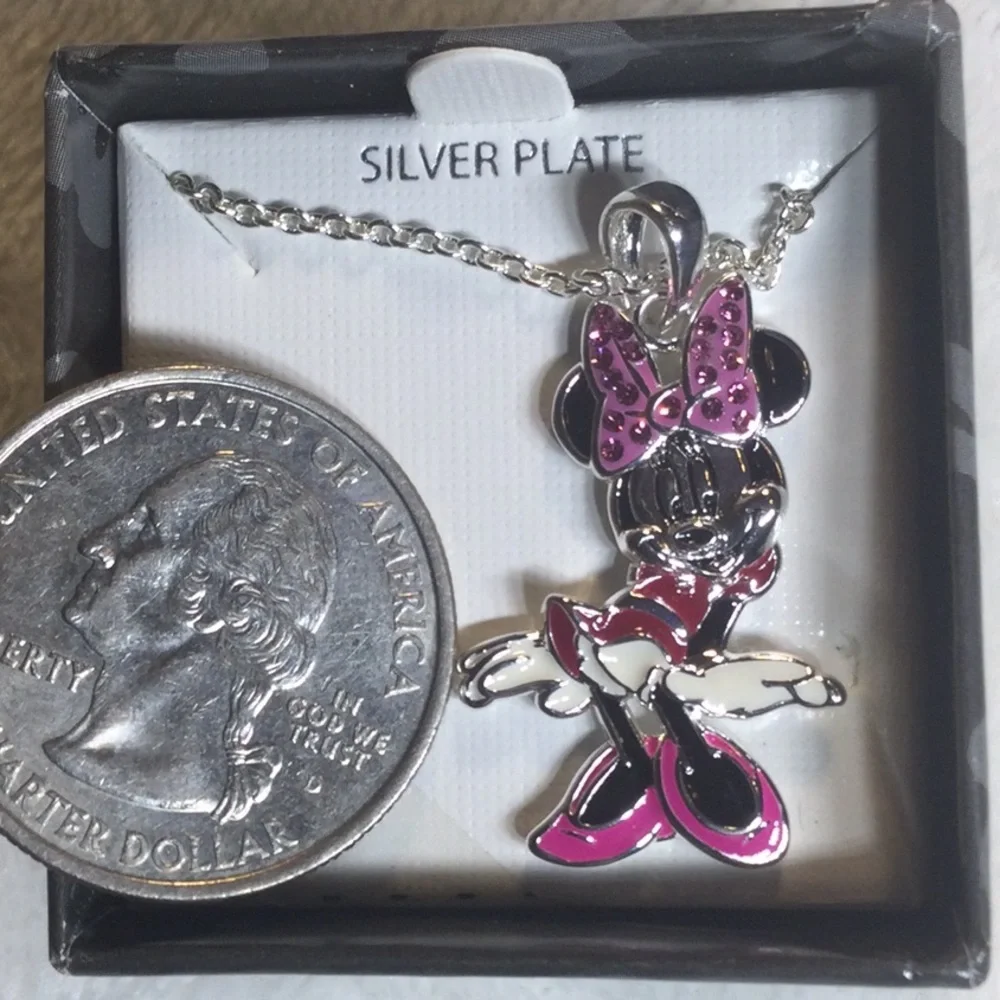 DISNEY Minnie Mouse Silver Plated Pendant & Necklace